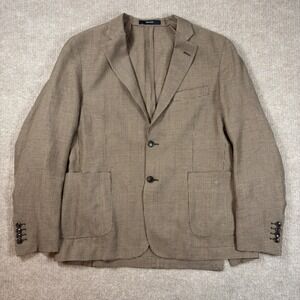 Todd Snyder Brown Wool Linen Blend Herringbone Suit Size 40S, 34x30 EUC